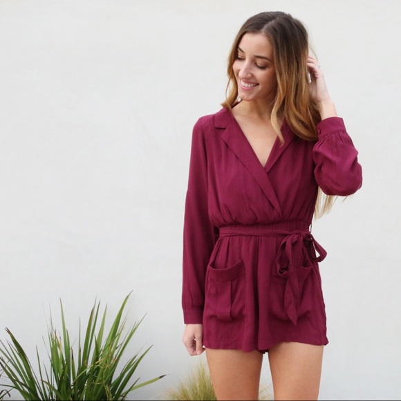 Pants - burgundy romper