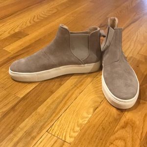 High top slide on sneakers