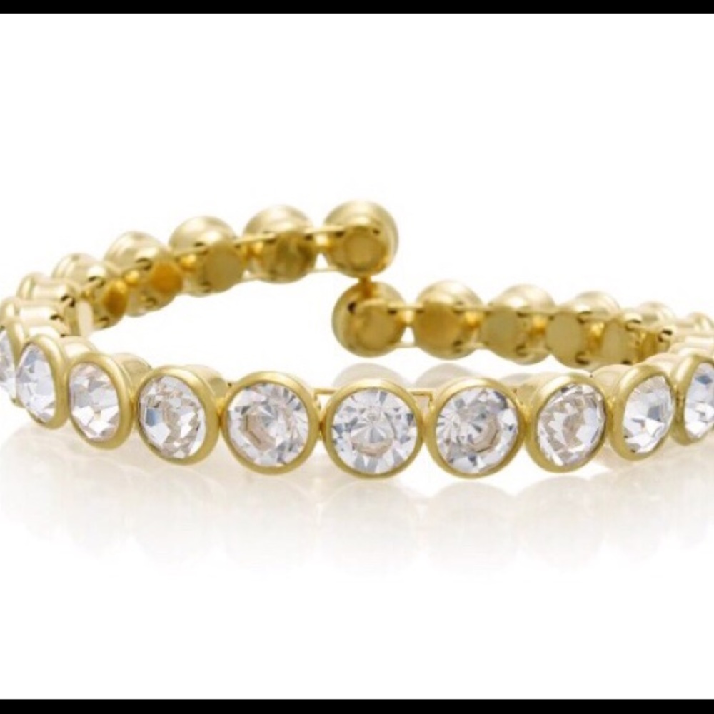 Unique Crystal & Gold Bangle Bracelet