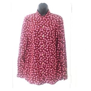 ❤️💗 C-Wonder Valentines Hearts Silk Blouse