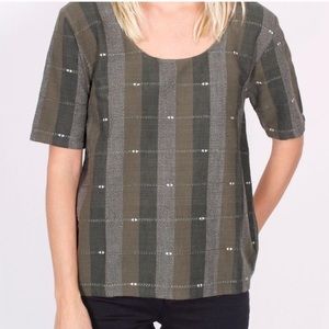 Ace and Jig turnaround top in olive tones