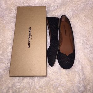 Lucky Brand Black Enorahh Perforated Flats