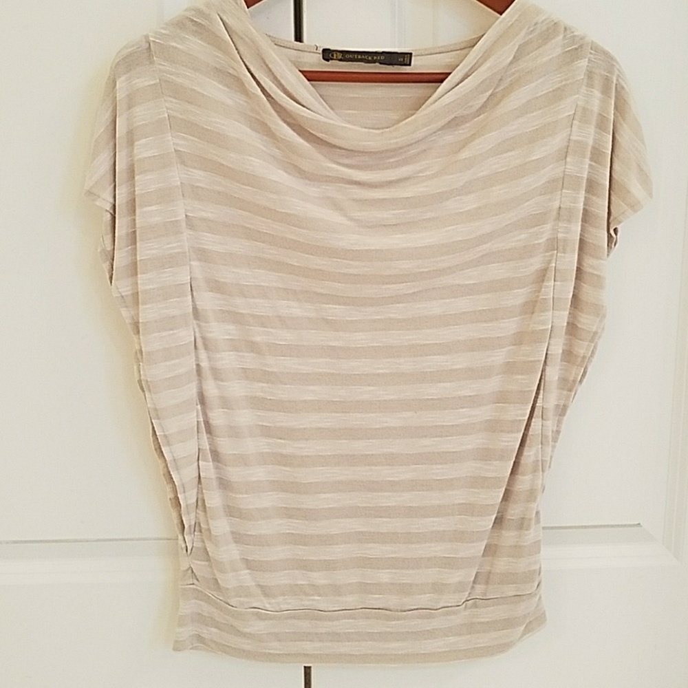 Stripes taupe beige top