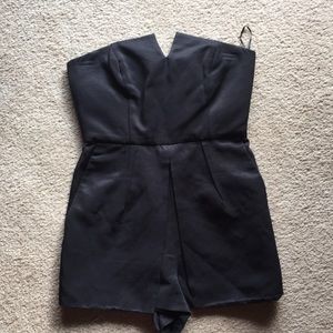 Topshop Strapless Petite Black Romper Size 4