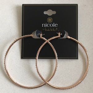 Oversized Pave hoops Rose Gold