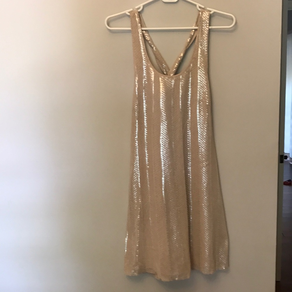 Nude party dress with sequins