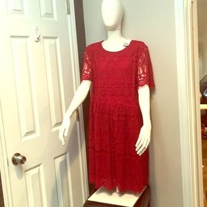 Red Lace Holiday Dress