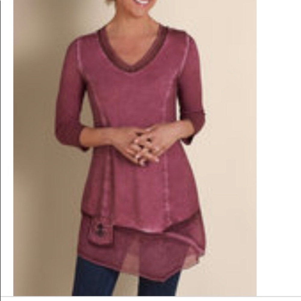 Soft Surroundings top, crushed berry, size L