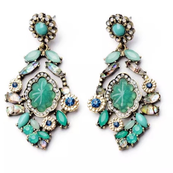 Aqua Pierced Glam Earrings - Picture 2 of 4