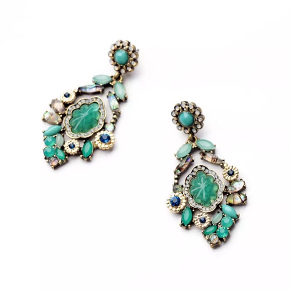 Aqua Pierced Glam Earrings - Picture 3 of 4