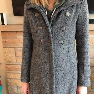 Guess grey tweed peacoat