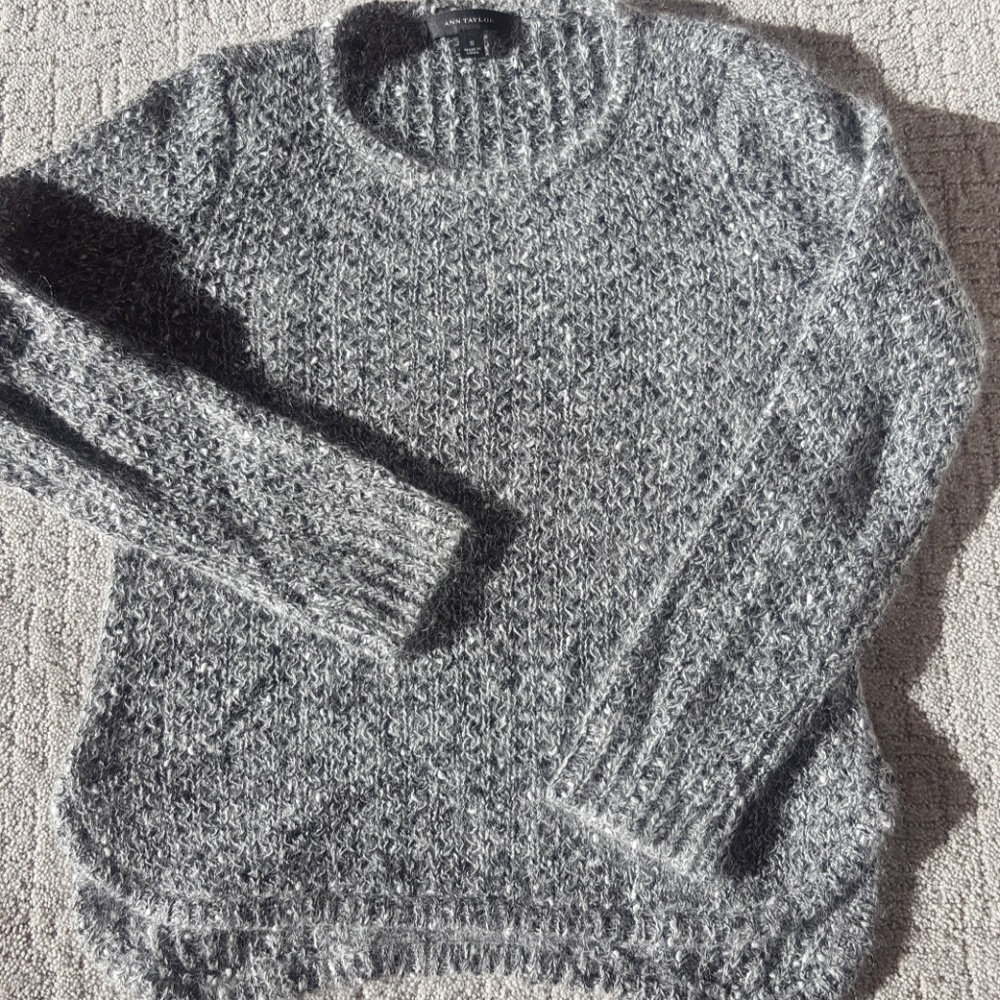 Ann Taylor Grey/Silver Sweater, Size Small