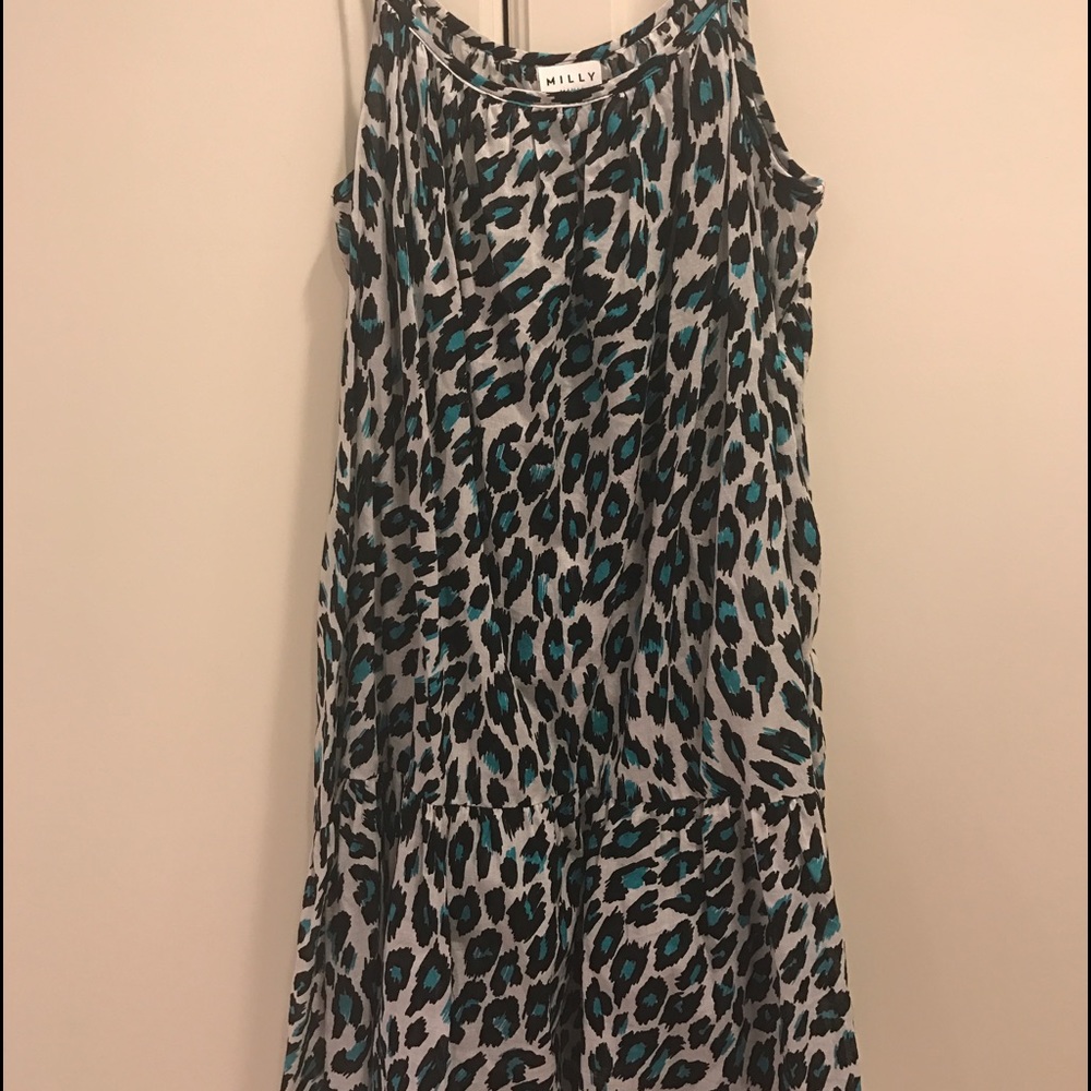 Milly girls sheer leopard print dress