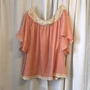Short sleeve off the shoulder top