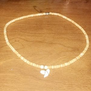 Shark tooth wooden necklace