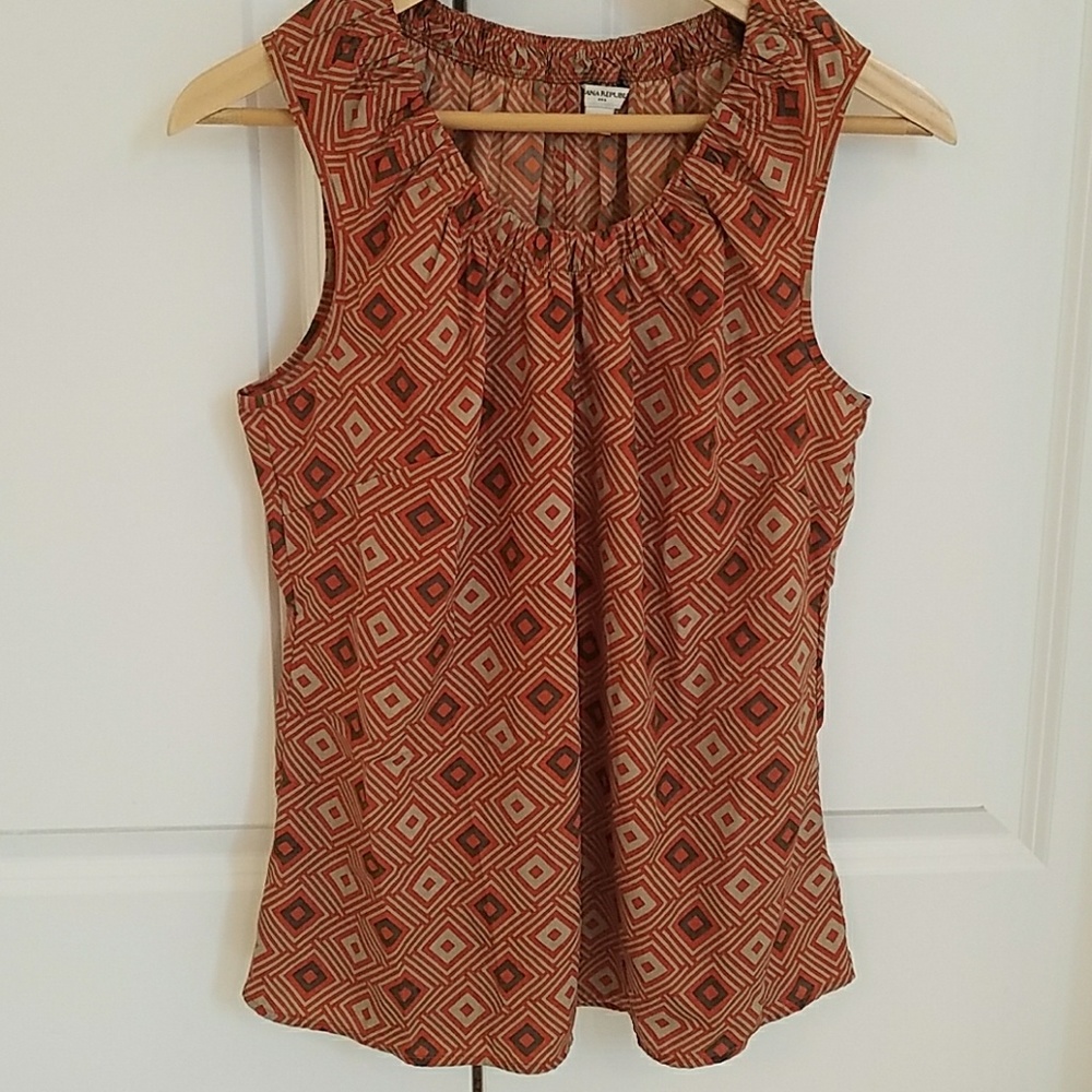 Dark Orange sleeveless blouse