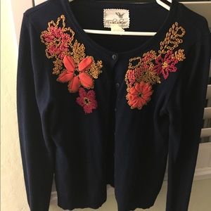 Anthropologie Tabitha Blue Cardigan Sweater