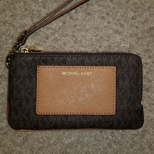 Michael Kors Bedford Brown & Acorn Wristlet