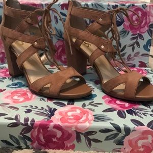 Nude/Tan Lace Up Heels