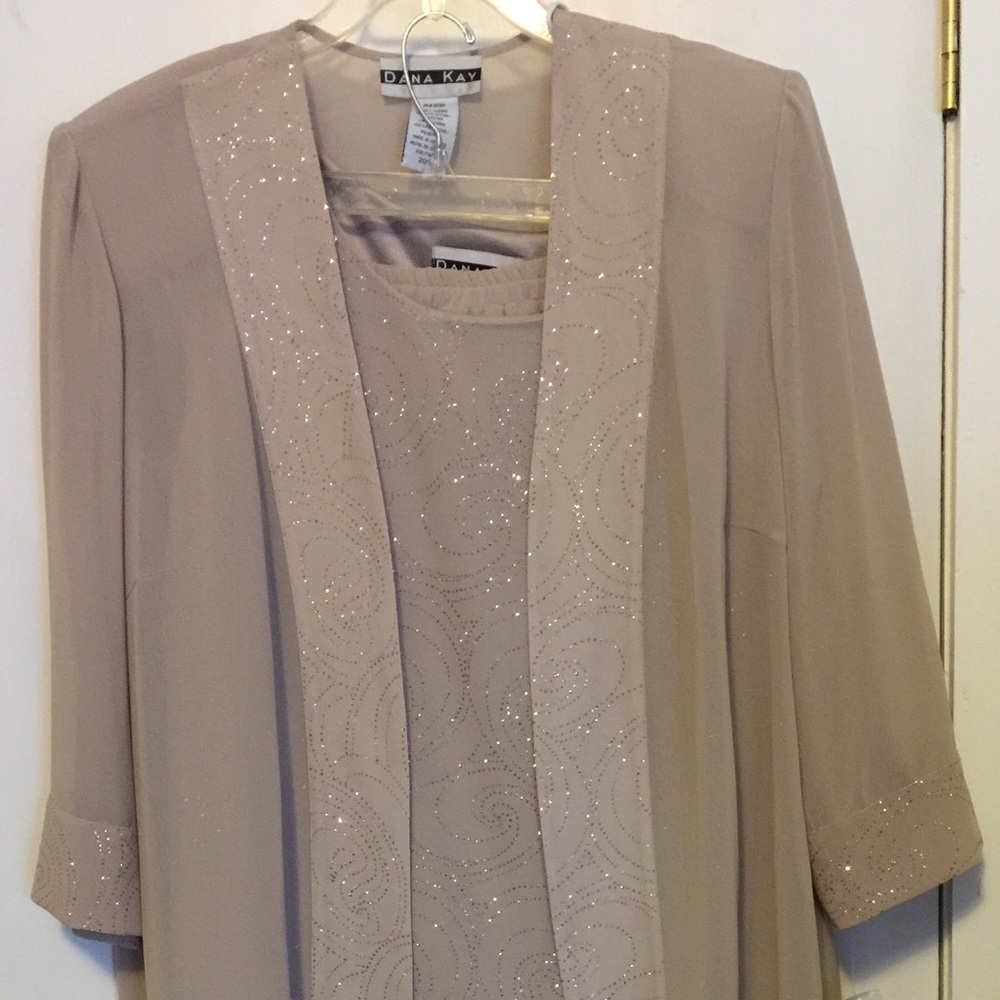 Dana Kay 3 Piece Beige Pantsuit Size 20W