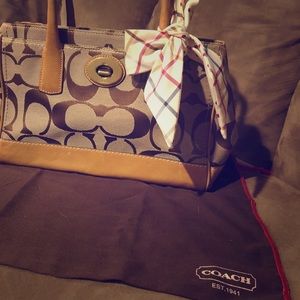 Coach handbag with scarf and dust bag