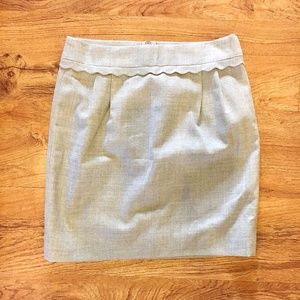 J. Crew | Grey Mini Skirt with Scalloped Edge