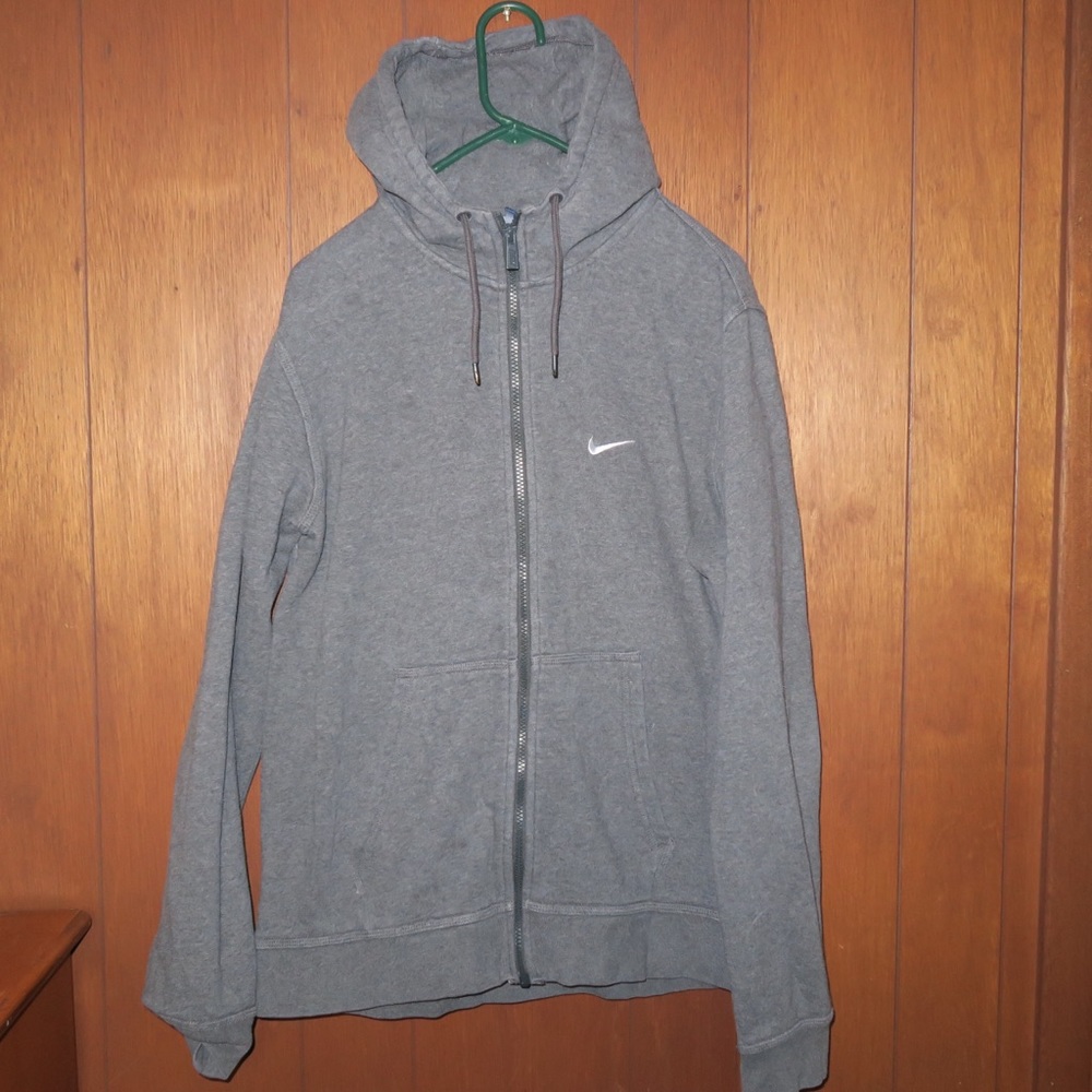Nike Grey Zip-Up Hoodie Size L