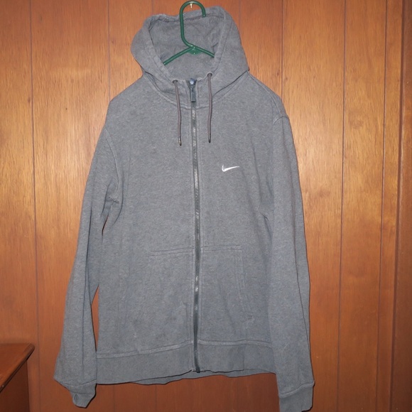 Nike Grey Zip-Up Hoodie Size L - Picture 1 of 3