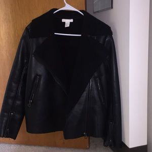 H&M faux leather and shearling jacket