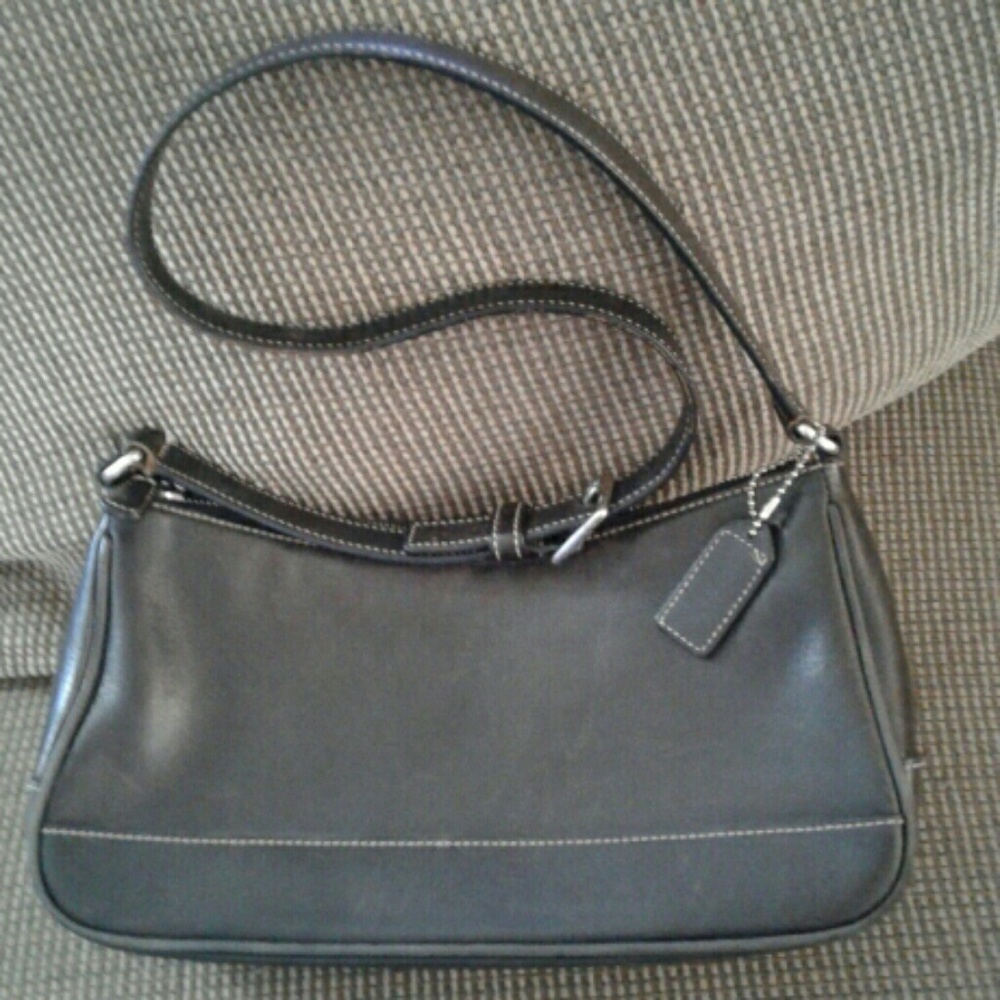 Coach brown leather small hobo style bag Euc