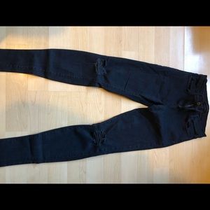 J Brand black destroyed denim jeans