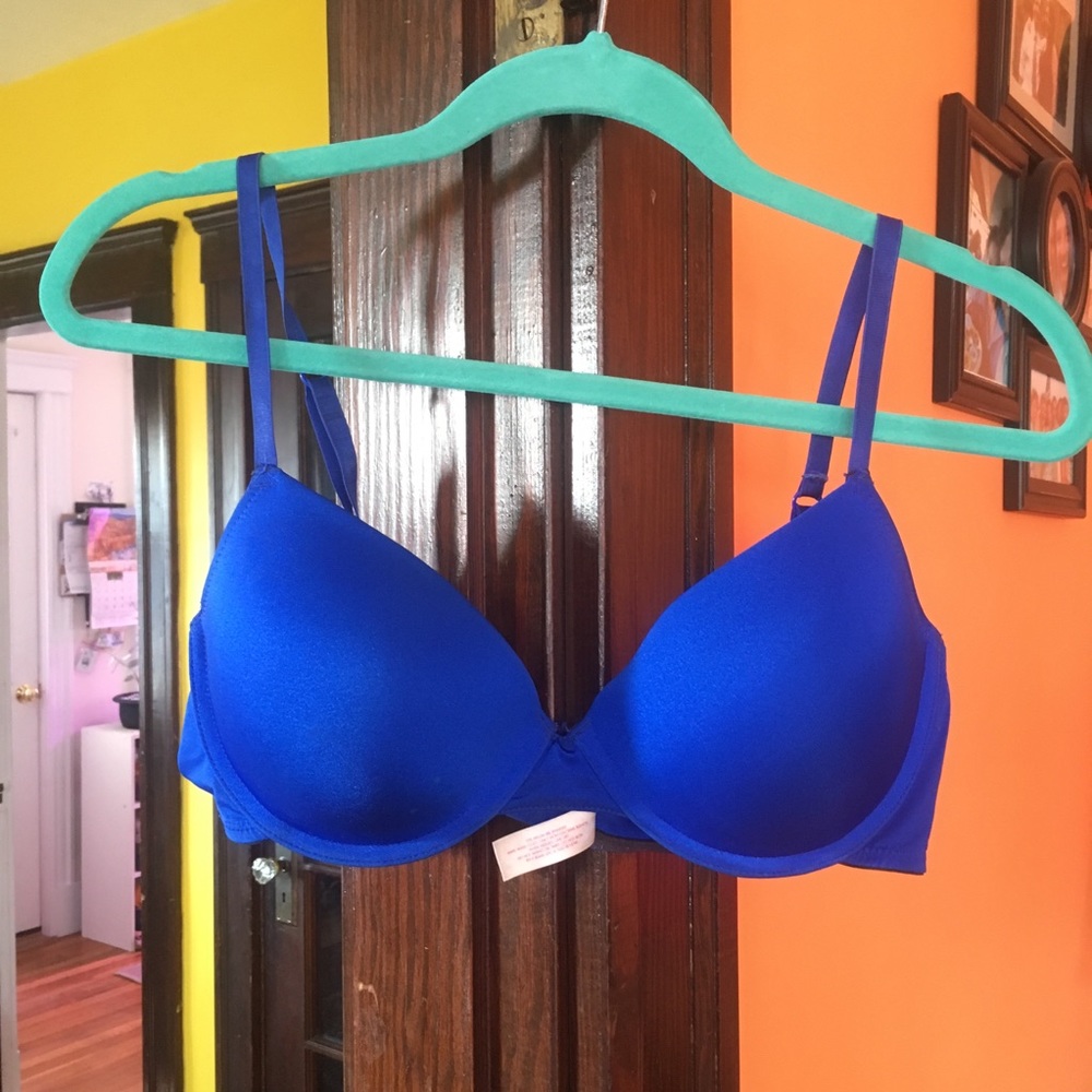 Bright blue candies bra