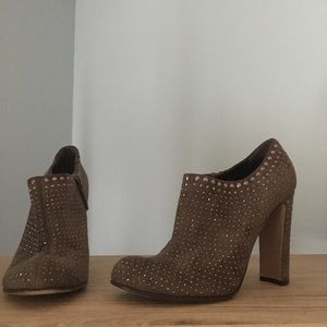 EUC Prada Taupe Studded Ankle Booties 40.5