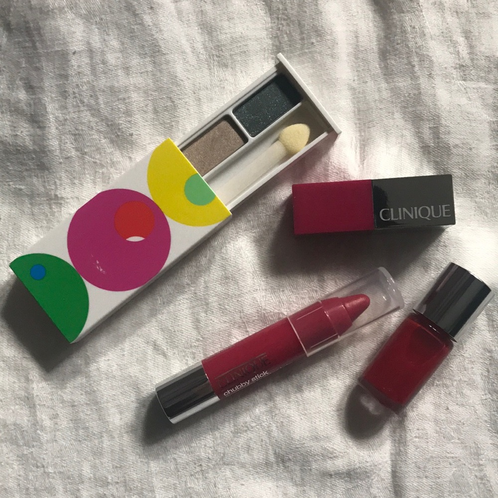 Clinique Makeup with lip, nail, and chubby stick