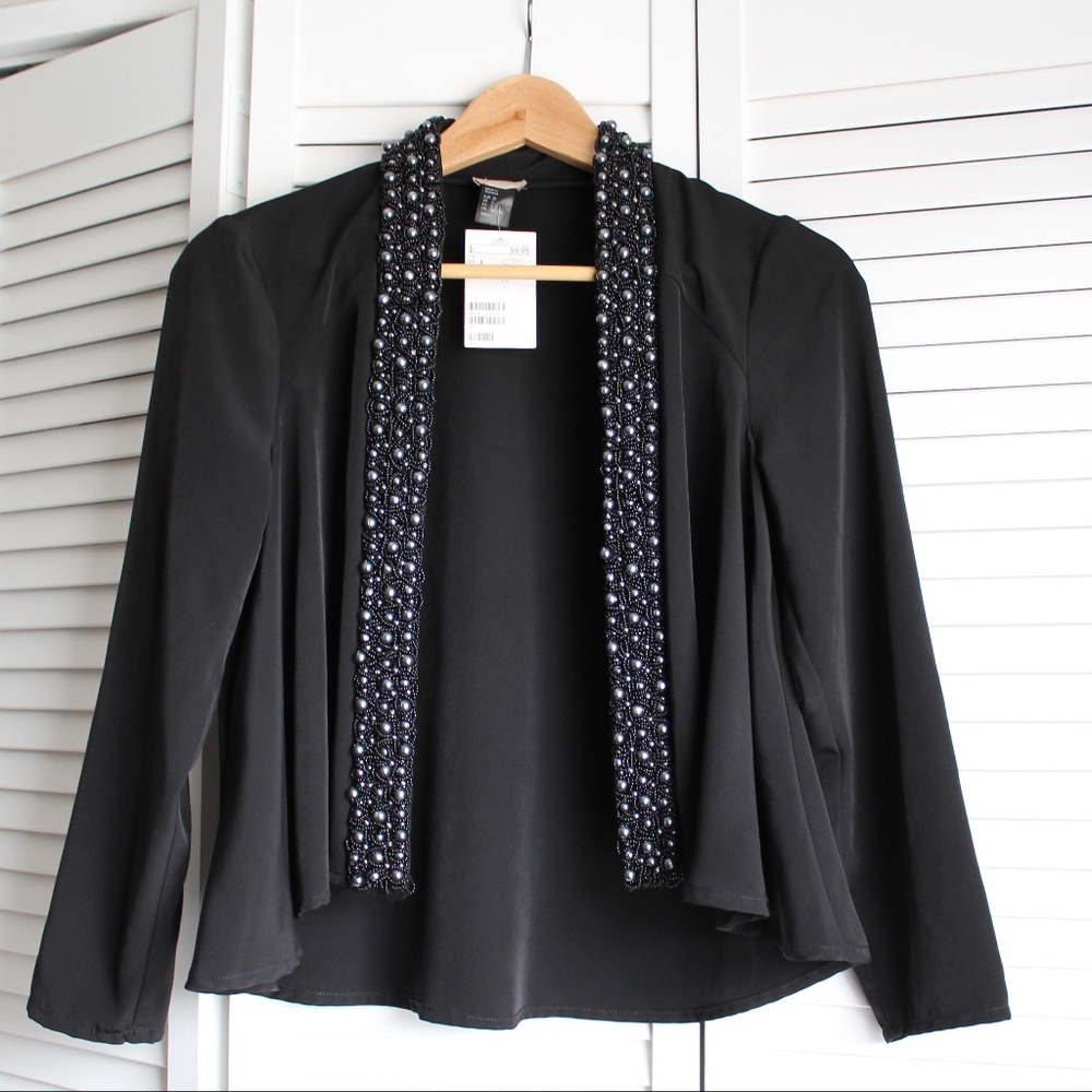 H&M Black Beaded Cardigan