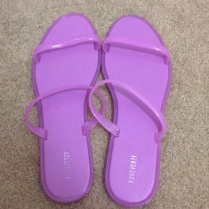 Forever 21 purple jelly strappy sandals flip flops