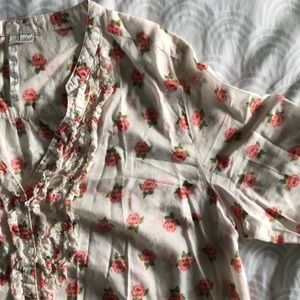 XL Lauren Conrad Button Down Vintage Rose Top