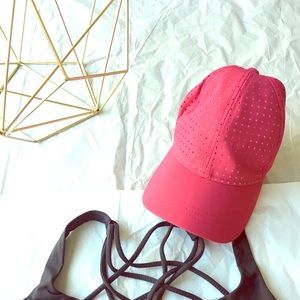 Red front reflective baseball hat