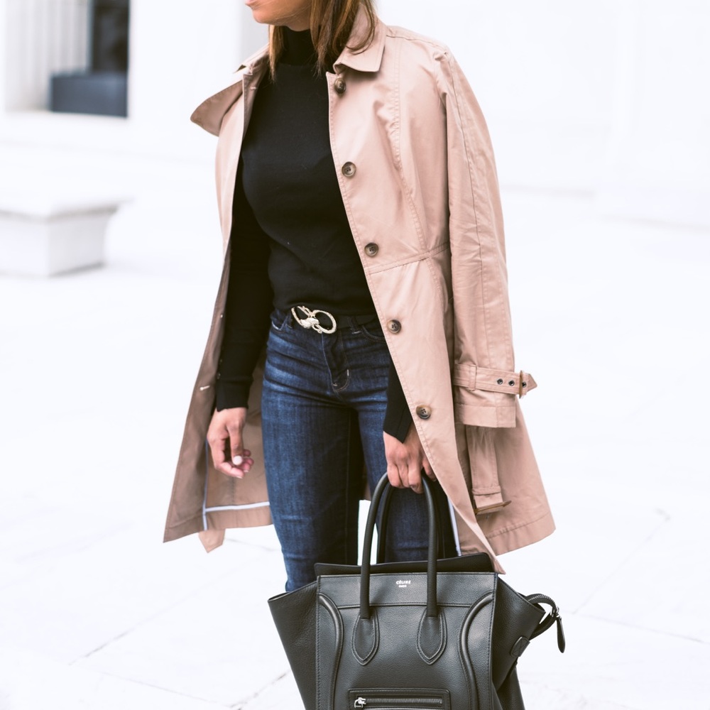 Tan trench coat