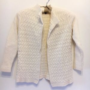 Talbots | Cream Wool/Cashmere-blend Open Cardigan