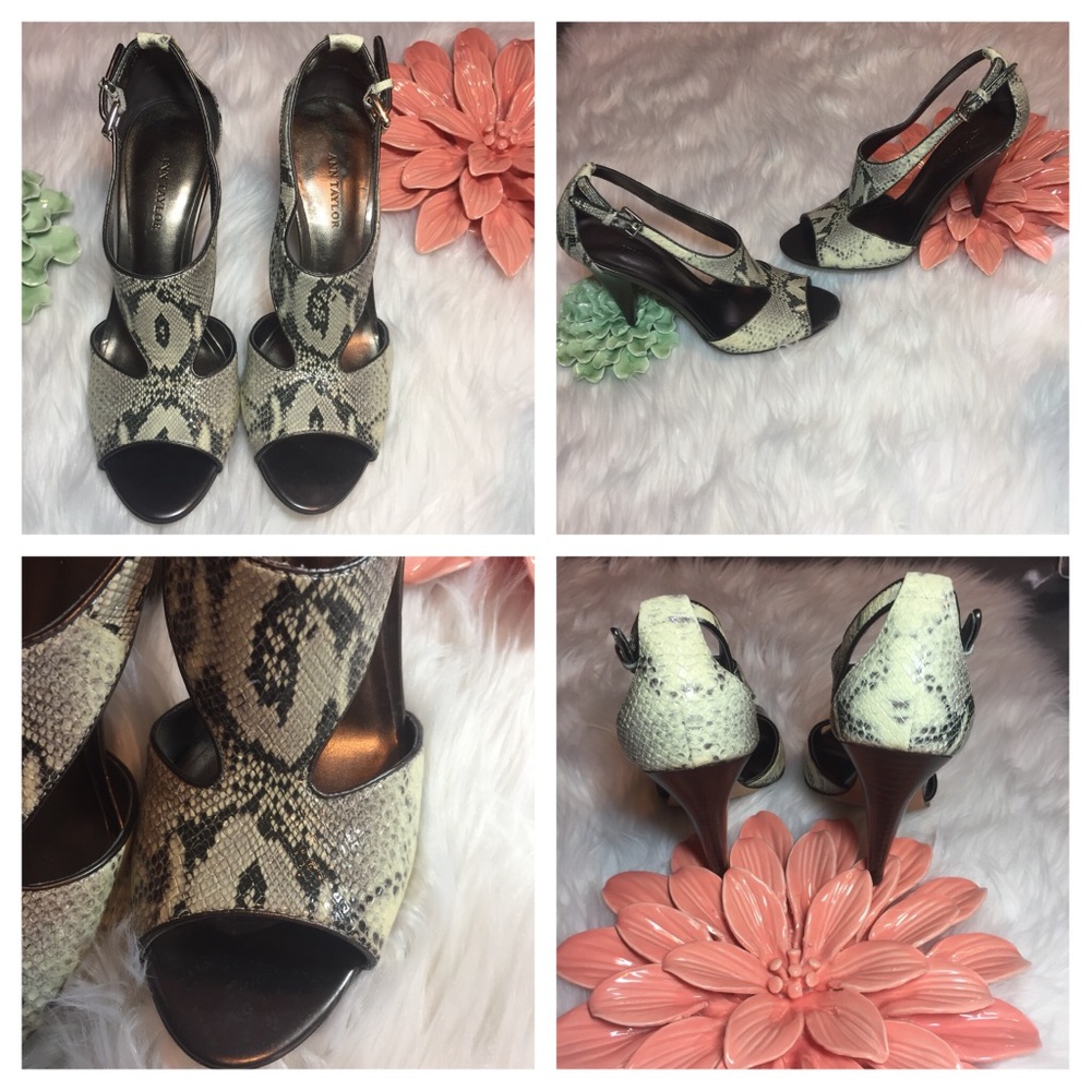 Ann Taylor snakeskin cutout Pumps Sandals