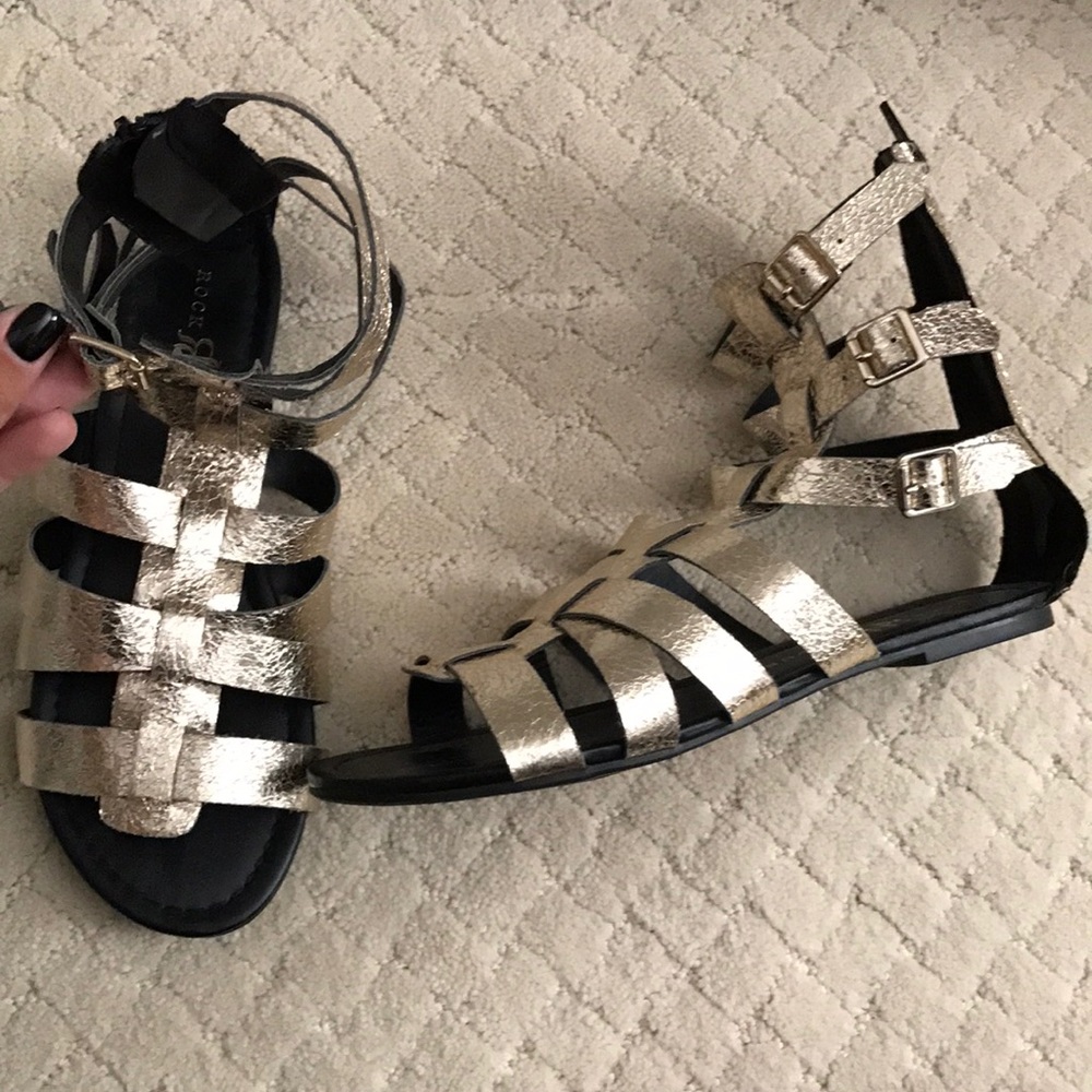 Rock & Republic gold gladiator sandals