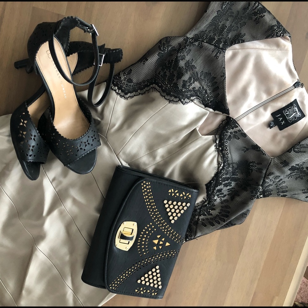 Jax black and cream cocktail dress