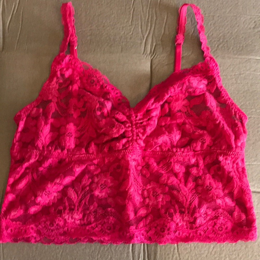 Pink lace bralette