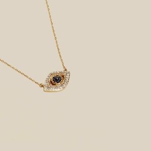 Adina Reyter 14K Gold and Diamond Eye Necklace