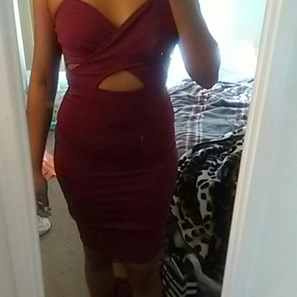 Fashion Nova Burgundy Dress