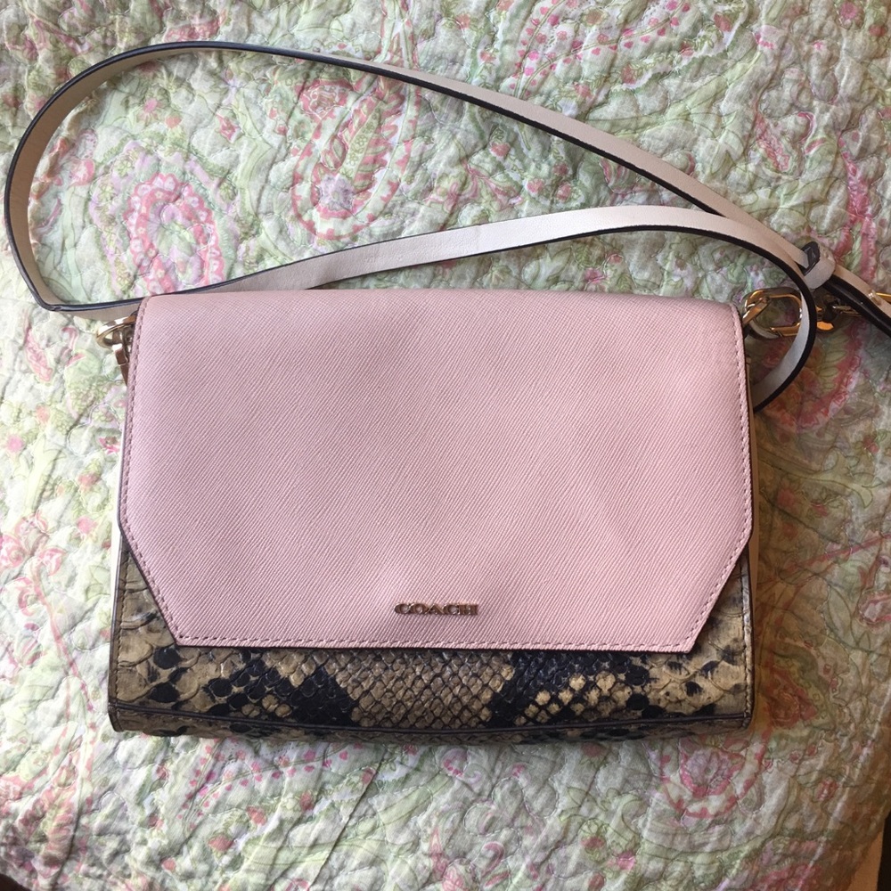 Coach snake embossed leather crossbody
