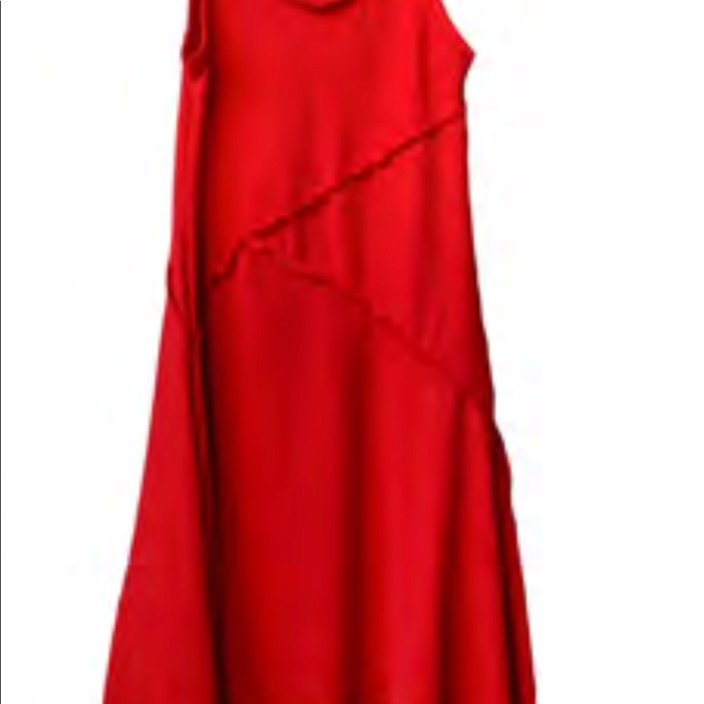SALE ❗️RED ASYMMETRICAL SLEEVELESS DRESS - Picture 2 of 2