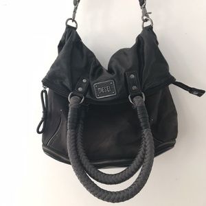 Diesel distressed fold over shoulder bag