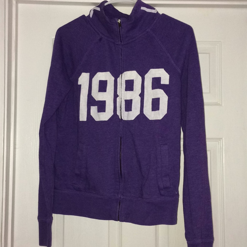 Purple pink jacket .